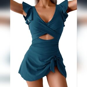 Elegant Teal Women's Swim Dress